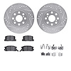 7512-76092 Drilled/Slotted Brake Rotors w/5000 Advanced Brake Pads Kit & Hardware [Silver], 2000-2005 Lexus/Toyota/Scion, Positi - image 1