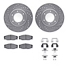 7512-76096 Drilled/Slotted Brake Rotors w/5000 Advanced Brake Pads Kit & Hardware [Silver], 1993-1998 Lexus/Toyota/Scion, Positi - image 1