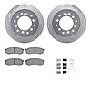 7512-76099 Drilled/Slotted Brake Rotors w/5000 Advanced Brake Pads Kit & Hardware [Silver], 2001-2009 Lexus/Toyota/Scion, Positi - image 1