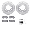 7512-76100 Drilled/Slotted Brake Rotors w/5000 Advanced Brake Pads Kit & Hardware [Silver], Fits Select Lexus/Toyota/Scion, Posi - image 1