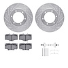 7512-76102 Drilled/Slotted Brake Rotors w/5000 Advanced Brake Pads Kit & Hardware [Silver], 1991-1998 Lexus/Toyota/Scion, Positi - image 1