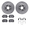 7512-76113 Drilled/Slotted Brake Rotors w/5000 Advanced Brake Pads Kit & Hardware [Silver], 1999-2001 Lexus/Toyota/Scion, Positi - image 1