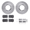7512-76115 Drilled/Slotted Brake Rotors w/5000 Advanced Brake Pads Kit & Hardware [Silver], 1998-2007 Lexus/Toyota/Scion, Positi - image 1