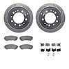7512-76116 Drilled/Slotted Brake Rotors w/5000 Advanced Brake Pads Kit & Hardware [Silver], 1998-2007 Lexus/Toyota/Scion, Positi - image 1