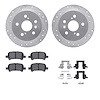 7512-76120 Drilled/Slotted Brake Rotors w/5000 Advanced Brake Pads Kit & Hardware [Silver], 2002-2008 Lexus/Toyota/Scion, Positi - image 1