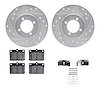 7512-76123 Drilled/Slotted Brake Rotors w/5000 Advanced Brake Pads Kit & Hardware [Silver], 1980-1980 Lexus/Toyota/Scion, Positi - image 1
