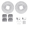 7512-76126 Drilled/Slotted Brake Rotors w/5000 Advanced Brake Pads Kit & Hardware [Silver], 1981-1983 Lexus/Toyota/Scion, Positi - image 1