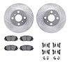 7512-76127 Drilled/Slotted Brake Rotors w/5000 Advanced Brake Pads Kit & Hardware [Silver], 2006-2018 Lexus/Toyota/Scion, Positi - image 1
