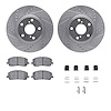 7512-76131 Drilled/Slotted Brake Rotors w/5000 Advanced Brake Pads Kit & Hardware [Silver], 2001-2007 Lexus/Toyota/Scion, Positi - image 1