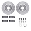 7512-76132 Drilled/Slotted Brake Rotors w/5000 Advanced Brake Pads Kit & Hardware [Silver], 2007-2018 Lexus/Toyota/Scion, Positi - image 1