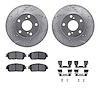 7512-76138 Drilled/Slotted Brake Rotors w/5000 Advanced Brake Pads Kit & Hardware [Silver], 2005-2015 Lexus/Toyota/Scion, Positi - image 1