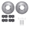 7512-76146 Drilled/Slotted Brake Rotors w/5000 Advanced Brake Pads Kit & Hardware [Silver], 2003-2009 Lexus/Toyota/Scion, Positi - image 1