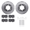 7512-76147 Drilled/Slotted Brake Rotors w/5000 Advanced Brake Pads Kit & Hardware [Silver], Fits Select Lexus/Toyota/Scion, Posi - image 1