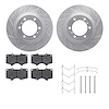 7512-76148 Drilled/Slotted Brake Rotors w/5000 Advanced Brake Pads Kit & Hardware [Silver], Fits Select Lexus/Toyota/Scion, Posi - image 1