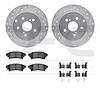 7512-76156 Drilled/Slotted Brake Rotors w/5000 Advanced Brake Pads Kit & Hardware [Silver], 2012-2020 Lexus/Toyota/Scion, Positi - image 1