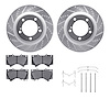 7512-76161 Drilled/Slotted Brake Rotors w/5000 Advanced Brake Pads Kit & Hardware [Silver], Fits Select Lexus/Toyota/Scion, Posi - image 1