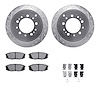 7512-76163 Drilled/Slotted Brake Rotors w/5000 Advanced Brake Pads Kit & Hardware [Silver], Fits Select Lexus/Toyota/Scion, Posi - image 1