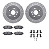 7512-76165 Drilled/Slotted Brake Rotors w/5000 Advanced Brake Pads Kit & Hardware [Silver], 2008-2013 Lexus/Toyota/Scion, Positi - image 1