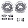 7512-76167 Drilled/Slotted Brake Rotors w/5000 Advanced Brake Pads Kit & Hardware [Silver], 2010-2020 Lexus/Toyota/Scion, Positi - image 1