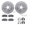 7512-76169 Drilled/Slotted Brake Rotors w/5000 Advanced Brake Pads Kit & Hardware [Silver], 2009-2015 Lexus/Toyota/Scion, Positi - image 1