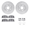 7512-76174 Drilled/Slotted Brake Rotors w/5000 Advanced Brake Pads Kit & Hardware [Silver], 1983-1986 Lexus/Toyota/Scion, Positi - image 1