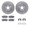 7512-76182 Drilled/Slotted Brake Rotors w/5000 Advanced Brake Pads Kit & Hardware [Silver], 2004-2010 Lexus/Toyota/Scion, Positi - image 1