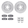7512-76185 Drilled/Slotted Brake Rotors w/5000 Advanced Brake Pads Kit & Hardware [Silver], Fits Select Lexus/Toyota/Scion, Posi - image 1