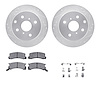 7512-76194 Drilled/Slotted Brake Rotors w/5000 Advanced Brake Pads Kit & Hardware [Silver], 1982-1985 Lexus/Toyota/Scion, Positi - image 1