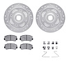 7512-80000 Drilled/Slotted Brake Rotors w/5000 Advanced Brake Pads Kit & Hardware [Silver], 1980-1983 Ford/Lincoln/Mercury/Mazda - image 1