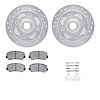7512-80001 Drilled/Slotted Brake Rotors w/5000 Advanced Brake Pads Kit & Hardware [Silver], 1979-1979 Ford/Lincoln/Mercury/Mazda - image 1