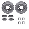7512-80020 Drilled/Slotted Brake Rotors w/5000 Advanced Brake Pads Kit & Hardware [Silver], 2001-2003 Ford/Lincoln/Mercury/Mazda - image 1