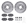 7512-80021 Drilled/Slotted Brake Rotors w/5000 Advanced Brake Pads Kit & Hardware [Silver], 1994-2002 Ford/Lincoln/Mercury/Mazda - image 1
