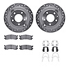 7512-80023 Drilled/Slotted Brake Rotors w/5000 Advanced Brake Pads Kit & Hardware [Silver], 1995-2002 Ford/Lincoln/Mercury/Mazda - image 1