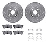 7512-80024 Drilled/Slotted Brake Rotors w/5000 Advanced Brake Pads Kit & Hardware [Silver], 2001-2003 Ford/Lincoln/Mercury/Mazda - image 1