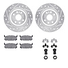 7512-80027 Drilled/Slotted Brake Rotors w/5000 Advanced Brake Pads Kit & Hardware [Silver], 2001-2005 Ford/Lincoln/Mercury/Mazda - image 1