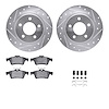 7512-80031 Drilled/Slotted Brake Rotors w/5000 Advanced Brake Pads Kit & Hardware [Silver], 2007-2013 Ford/Lincoln/Mercury/Mazda - image 1