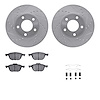 7512-80033 Drilled/Slotted Brake Rotors w/5000 Advanced Brake Pads Kit & Hardware [Silver], 2004-2013 Ford/Lincoln/Mercury/Mazda - image 1