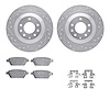 7512-80036 Drilled/Slotted Brake Rotors w/5000 Advanced Brake Pads Kit & Hardware [Silver], 2006-2007 Ford/Lincoln/Mercury/Mazda - image 1