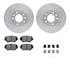 7512-80037 Drilled/Slotted Brake Rotors w/5000 Advanced Brake Pads Kit & Hardware [Silver], 2006-2015 Ford/Lincoln/Mercury/Mazda - image 1