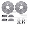 7512-80041 Drilled/Slotted Brake Rotors w/5000 Advanced Brake Pads Kit & Hardware [Silver], 2014-2016 Ford/Lincoln/Mercury/Mazda - image 1