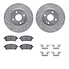 7512-80043 Drilled/Slotted Brake Rotors w/5000 Advanced Brake Pads Kit & Hardware [Silver], 2011-2015 Ford/Lincoln/Mercury/Mazda - image 1