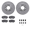 7512-80047 Drilled/Slotted Brake Rotors w/5000 Advanced Brake Pads Kit & Hardware [Silver], 1992-1995 Ford/Lincoln/Mercury/Mazda - image 1