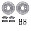 7512-80049 Drilled/Slotted Brake Rotors w/5000 Advanced Brake Pads Kit & Hardware [Silver], 2004-2006 Ford/Lincoln/Mercury/Mazda - image 1