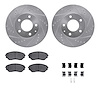7512-80050 Drilled/Slotted Brake Rotors w/5000 Advanced Brake Pads Kit & Hardware [Silver], 2000-2006 Ford/Lincoln/Mercury/Mazda - image 1