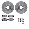 7512-80065 Drilled/Slotted Brake Rotors w/5000 Advanced Brake Pads Kit & Hardware [Silver], 2014-2015 Ford/Lincoln/Mercury/Mazda - image 1