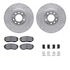 7512-80067 Drilled/Slotted Brake Rotors w/5000 Advanced Brake Pads Kit & Hardware [Silver], 2007-2015 Ford/Lincoln/Mercury/Mazda - image 1