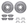 7512-80070 Drilled/Slotted Brake Rotors w/5000 Advanced Brake Pads Kit & Hardware [Silver], 2007-2015 Ford/Lincoln/Mercury/Mazda - image 1