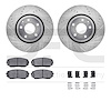 7512-80072 Drilled/Slotted Brake Rotors w/5000 Advanced Brake Pads Kit & Hardware [Silver], Fits Select Ford/Lincoln/Mercury/Maz - image 1