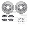 7512-80076 Drilled/Slotted Brake Rotors w/5000 Advanced Brake Pads Kit & Hardware [Silver], 2016-2018 Ford/Lincoln/Mercury/Mazda - image 1