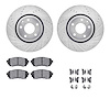 7512-80078 Drilled/Slotted Brake Rotors w/5000 Advanced Brake Pads Kit & Hardware [Silver], 2018-2021 Ford/Lincoln/Mercury/Mazda - image 1
